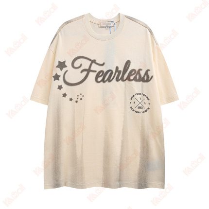youthful letter pattern apricot t shirts